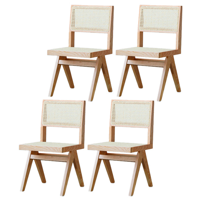 Sillas de comedor de estilo tradicional, silla lateral sin brazos de cocina con patas de madera