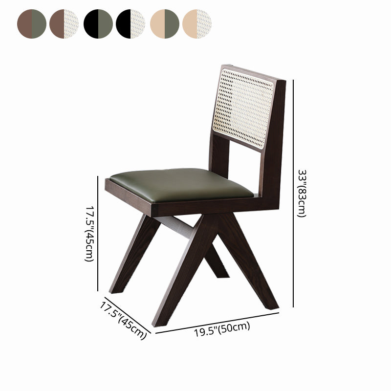 Sillas de comedor de estilo tradicional, silla lateral sin brazos de cocina con patas de madera