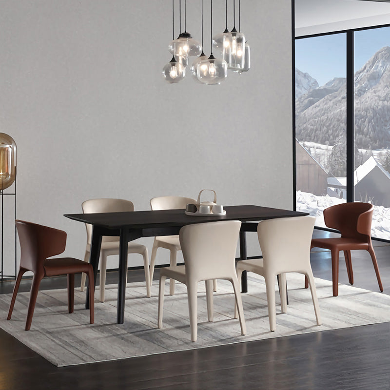 Modern Leather Dining Room Chair Wingback Arm Chair for Home Use (Set of 2)