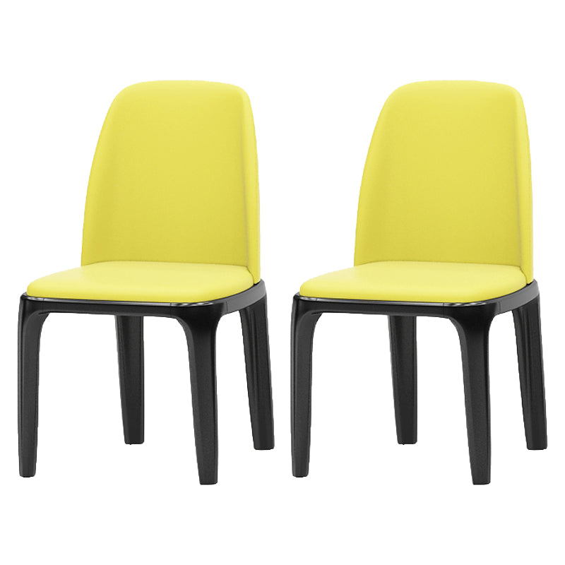 Industriële bijzetstoel Parsons lederen eetkamerstoel met matte afwerking (set van 2)