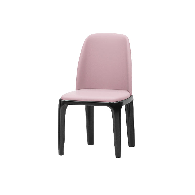 Industriële bijzetstoel Parsons lederen eetkamerstoel met matte afwerking (set van 2)