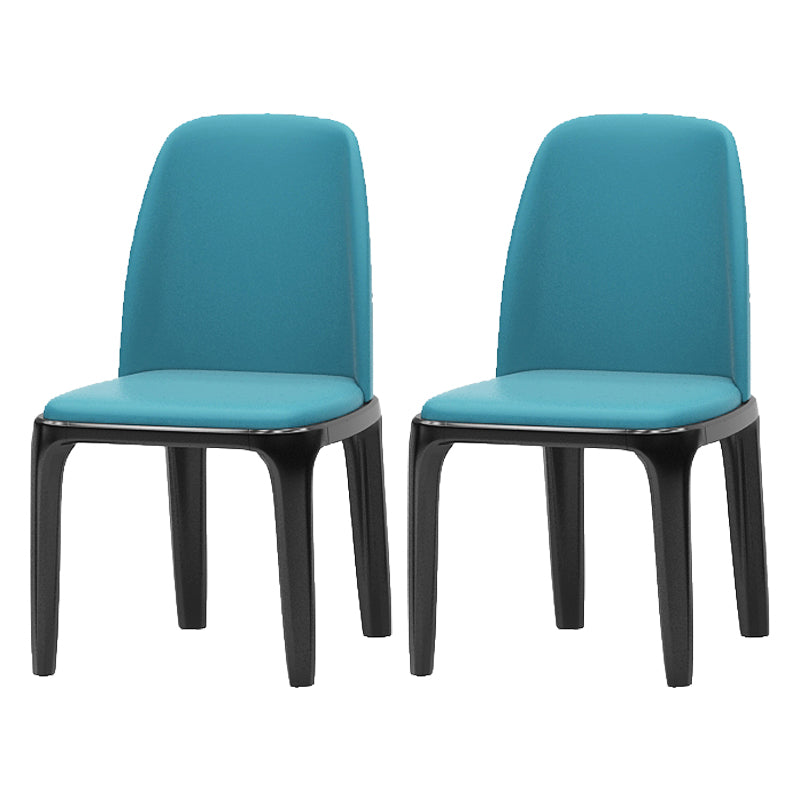 Industriële bijzetstoel Parsons lederen eetkamerstoel met matte afwerking (set van 2)