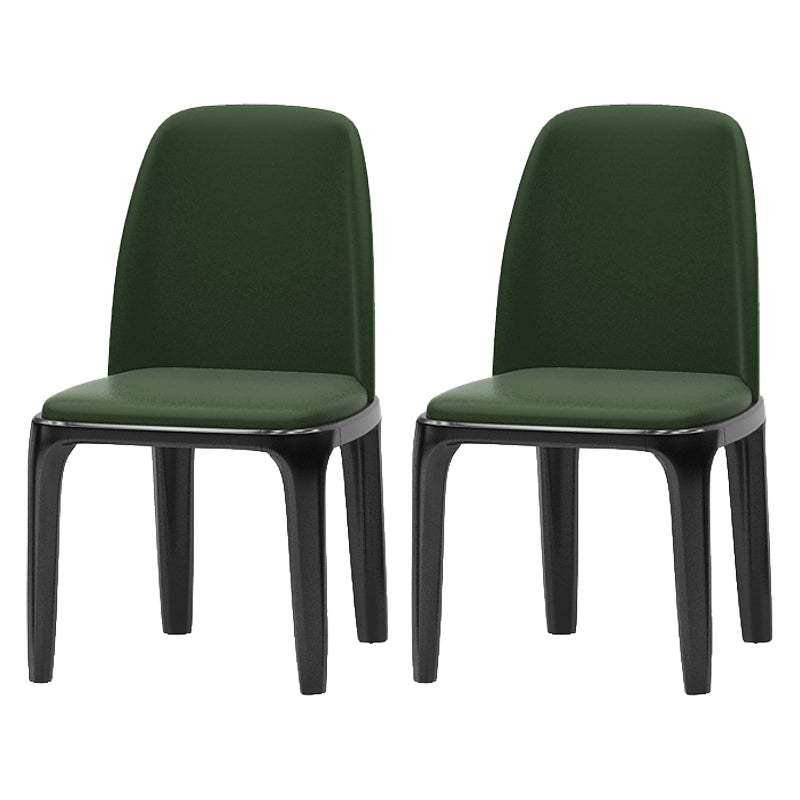 Industriële bijzetstoel Parsons lederen eetkamerstoel met matte afwerking (set van 2)