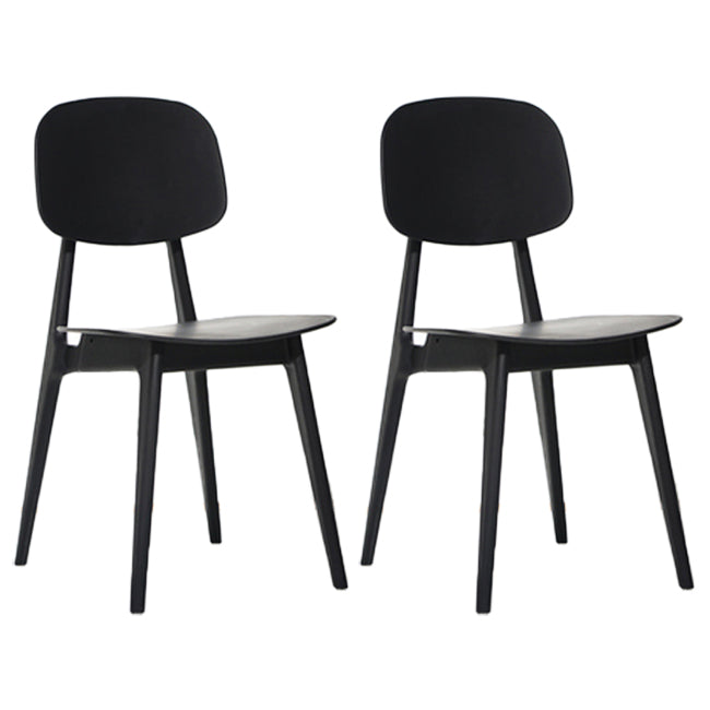 Scandinavische stijl Open achterkant Dining Side stoel Plastic Dining Armless Stoel