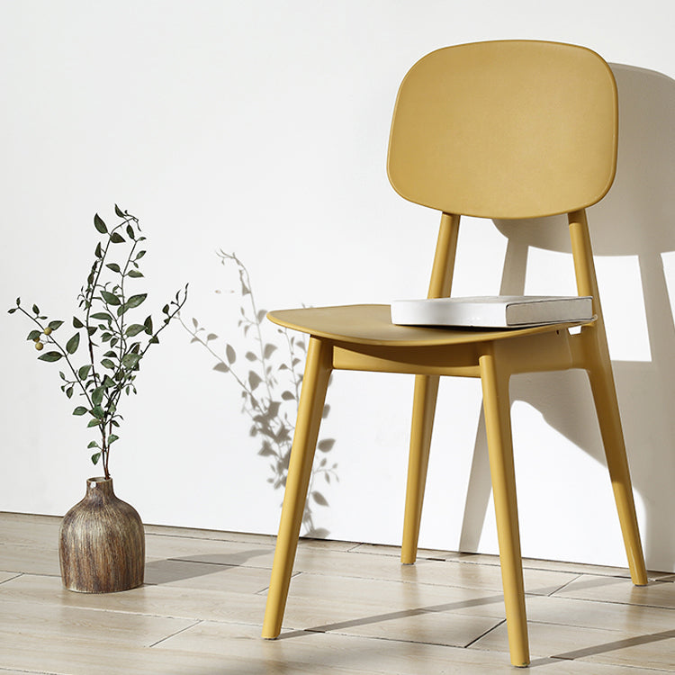 Scandinavische stijl Open achterkant Dining Side stoel Plastic Dining Armless Stoel