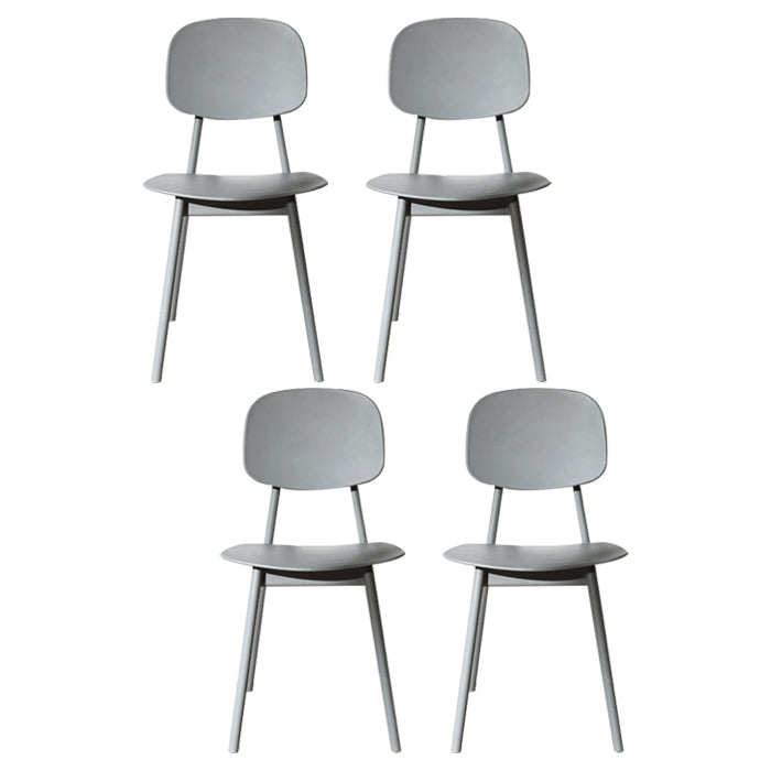 Scandinavische stijl Open achterkant Dining Side stoel Plastic Dining Armless Stoel