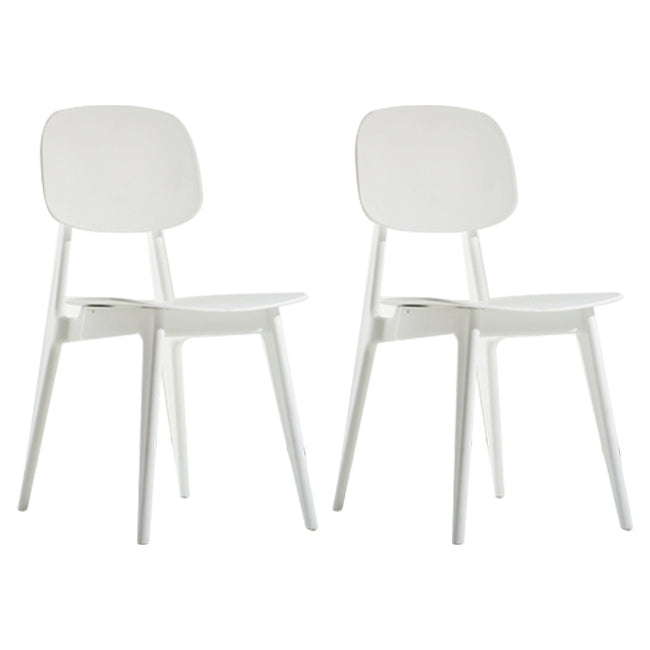 Scandinavische stijl Open achterkant Dining Side stoel Plastic Dining Armless Stoel