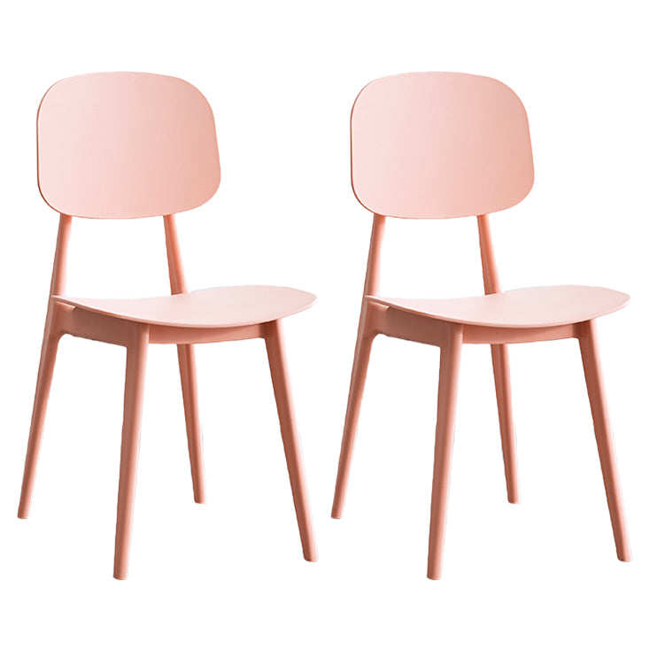 Scandinavische stijl Open achterkant Dining Side stoel Plastic Dining Armless Stoel