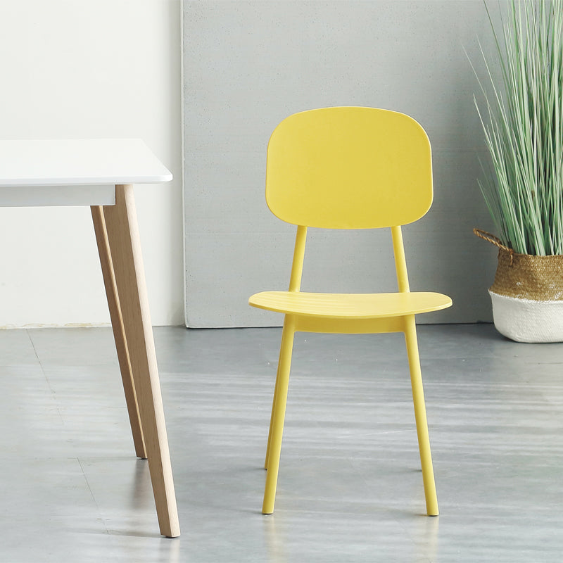 Scandinavische stijl Open achterkant Dining Side stoel Plastic Dining Armless Stoel