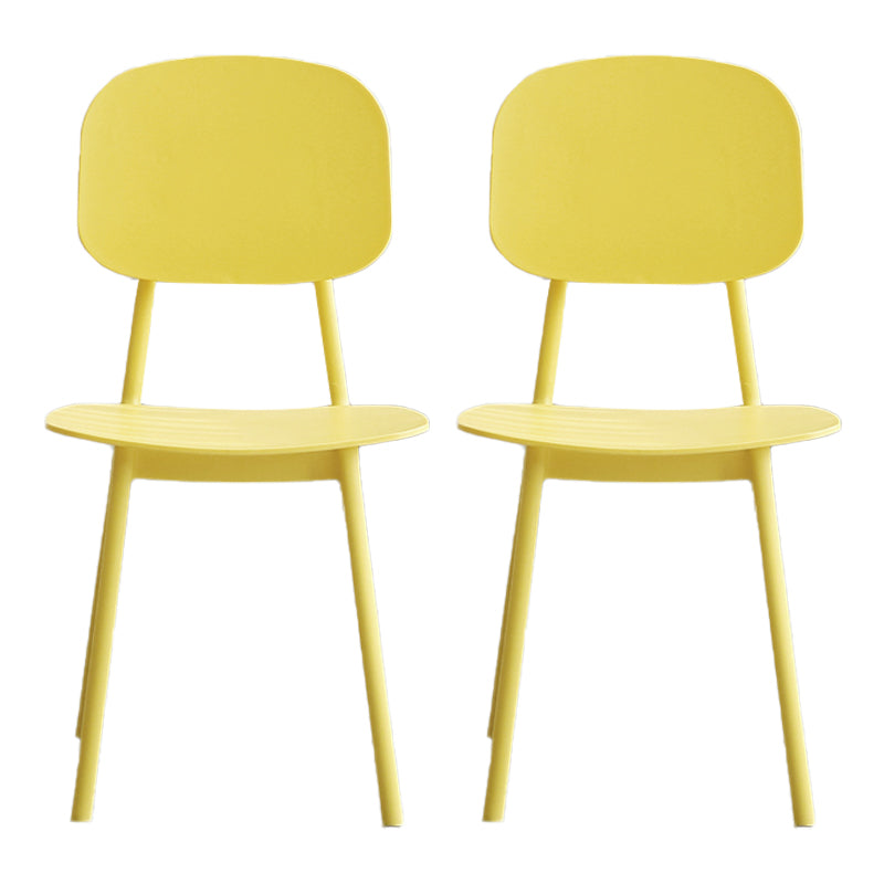 Scandinavische stijl Open achterkant Dining Side stoel Plastic Dining Armless Stoel