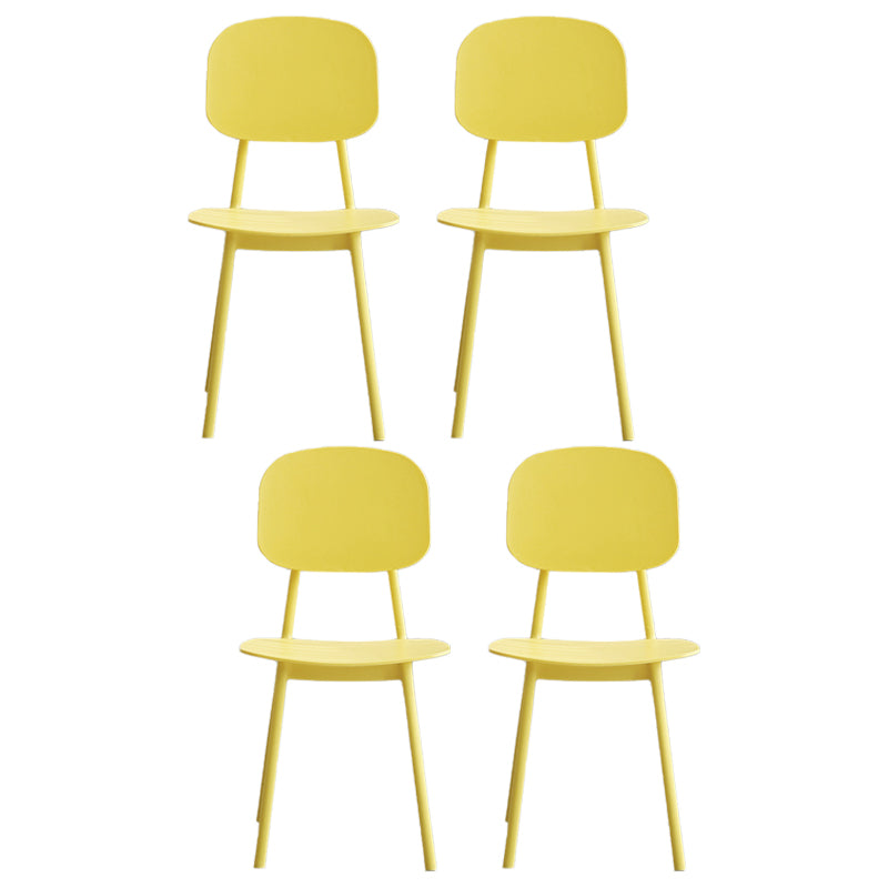 Scandinavische stijl Open achterkant Dining Side stoel Plastic Dining Armless Stoel