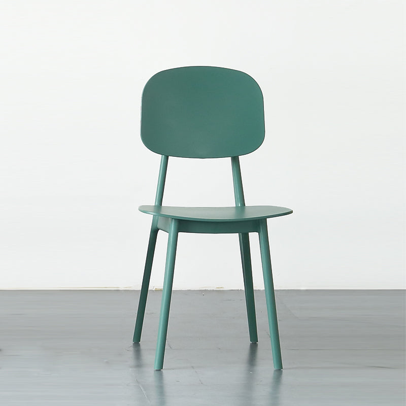 Scandinavische stijl Open achterkant Dining Side stoel Plastic Dining Armless Stoel