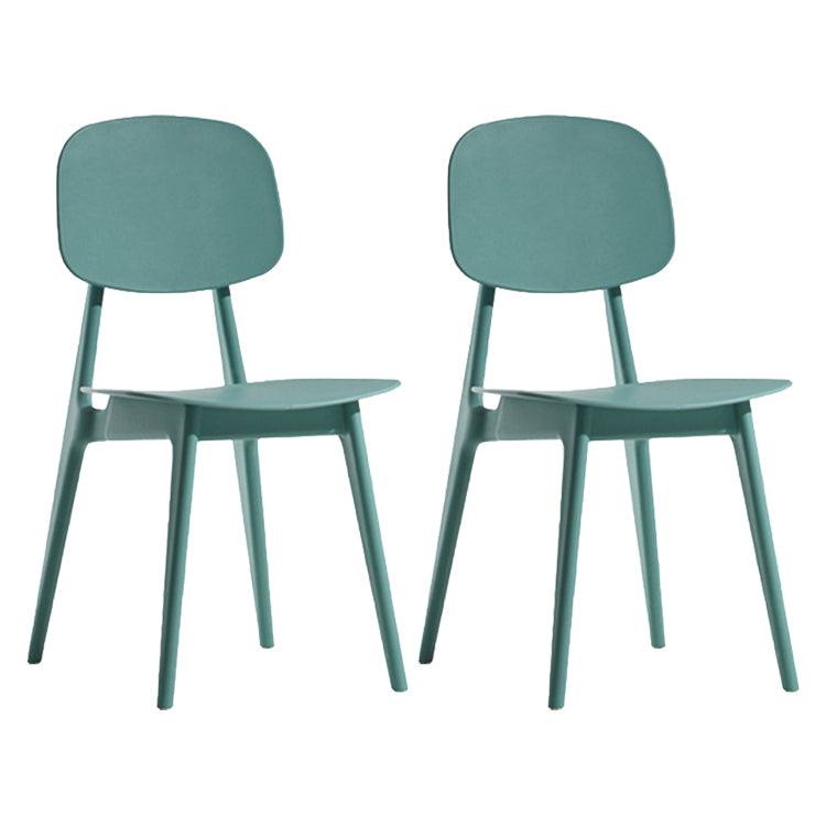 Scandinavische stijl Open achterkant Dining Side stoel Plastic Dining Armless Stoel