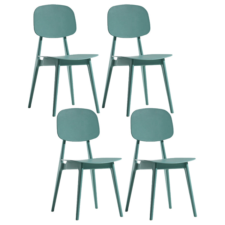 Scandinavische stijl Open achterkant Dining Side stoel Plastic Dining Armless Stoel