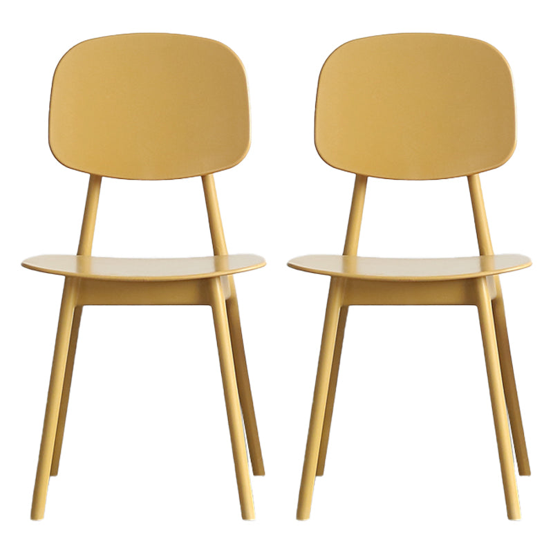 Scandinavische stijl Open achterkant Dining Side stoel Plastic Dining Armless Stoel
