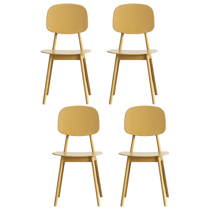 Scandinavische stijl Open achterkant Dining Side stoel Plastic Dining Armless Stoel