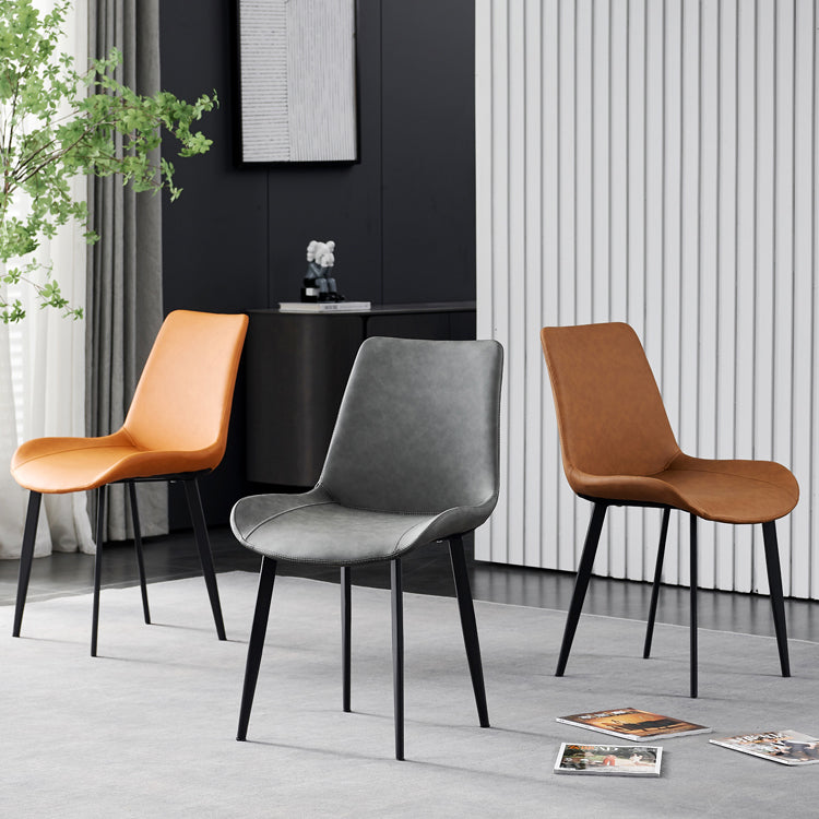 Industrial Style Metal Chairs Set Solid Back Side Kitchen Dining Room Chair
