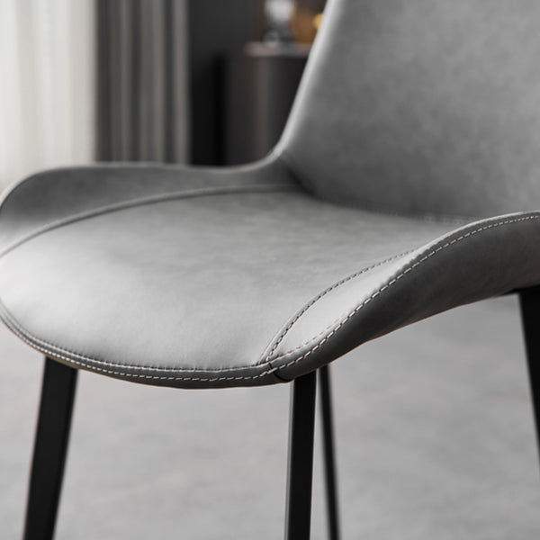 Juego de sillas de metal de estilo industrial, silla de comedor de cocina con parte trasera sólida