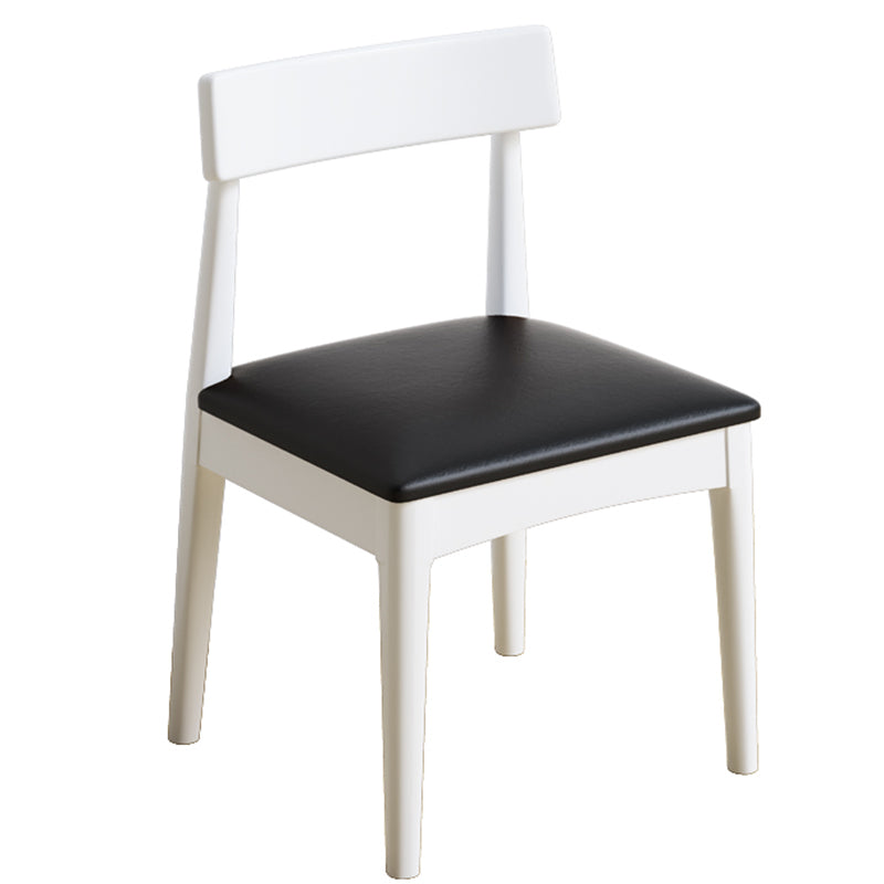 Industrial Wood Dining Chair Home Armless Upholstered Open Back Single Dining Side Chair