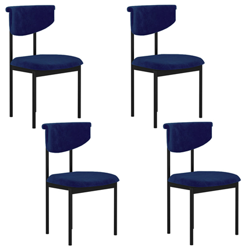 Chaise d'appoint de salle à manger moderne, chaises de salle à manger sans accoudoirs à dossier ouvert avec pieds en métal