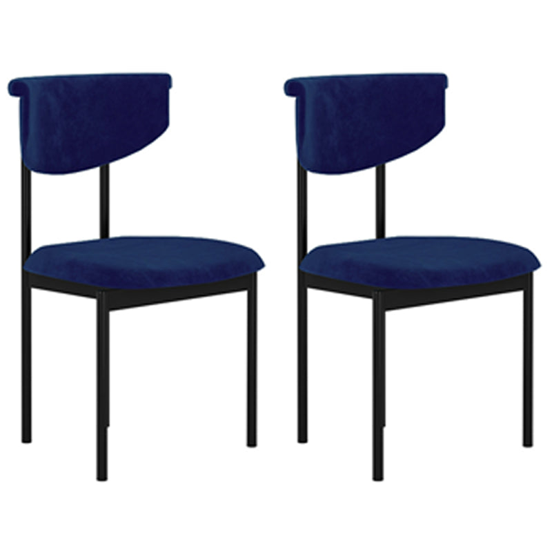 Chaise d'appoint de salle à manger moderne, chaises de salle à manger sans accoudoirs à dossier ouvert avec pieds en métal