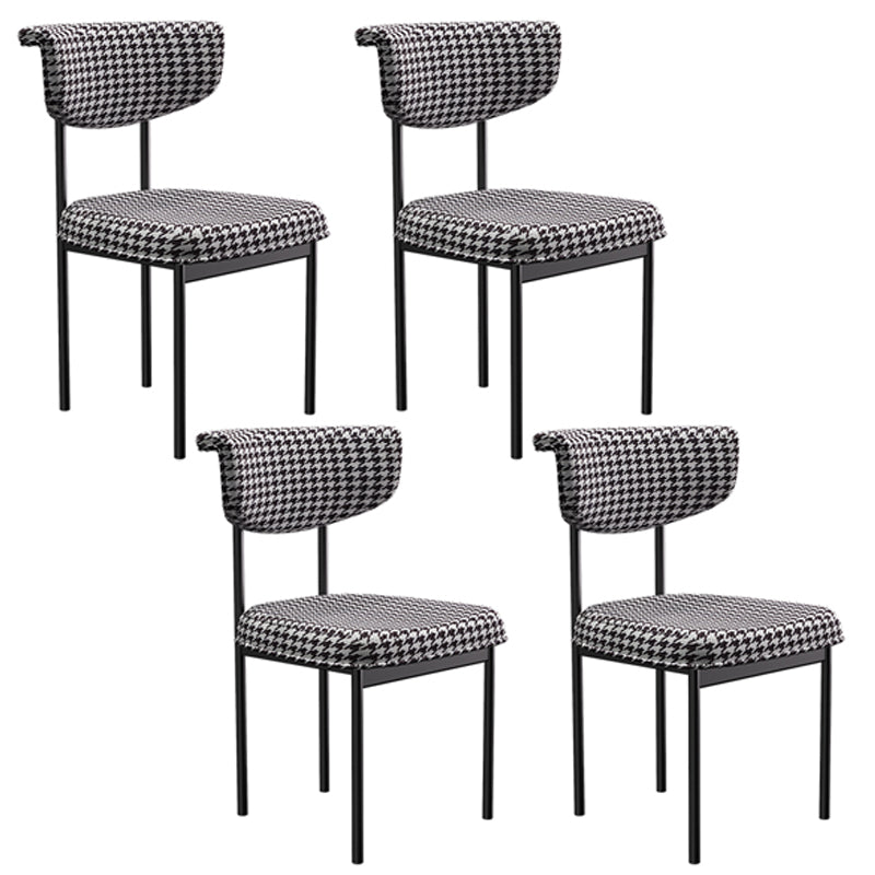 Chaise d'appoint de salle à manger moderne, chaises de salle à manger sans accoudoirs à dossier ouvert avec pieds en métal