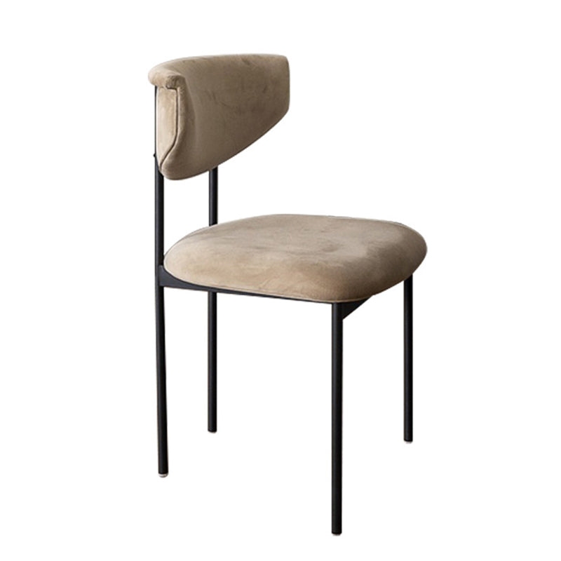 Chaise d'appoint de salle à manger moderne, chaises de salle à manger sans accoudoirs à dossier ouvert avec pieds en métal