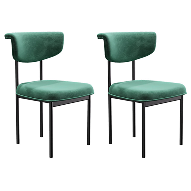 Chaise d'appoint de salle à manger moderne, chaises de salle à manger sans accoudoirs à dossier ouvert avec pieds en métal
