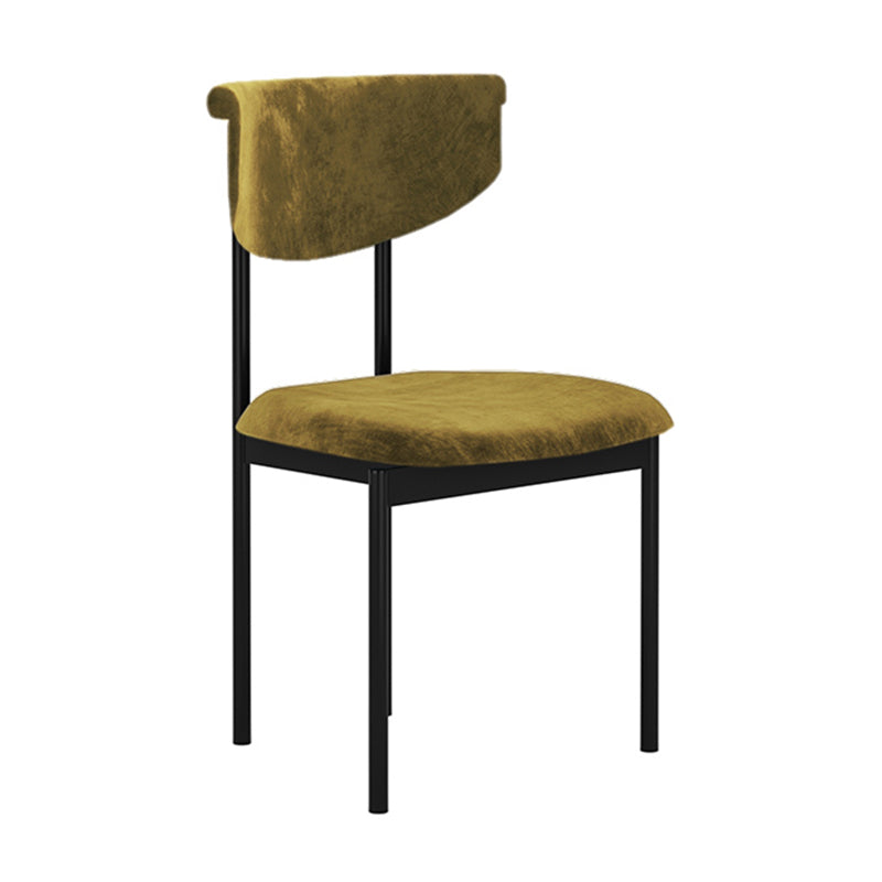 Chaise d'appoint de salle à manger moderne, chaises de salle à manger sans accoudoirs à dossier ouvert avec pieds en métal