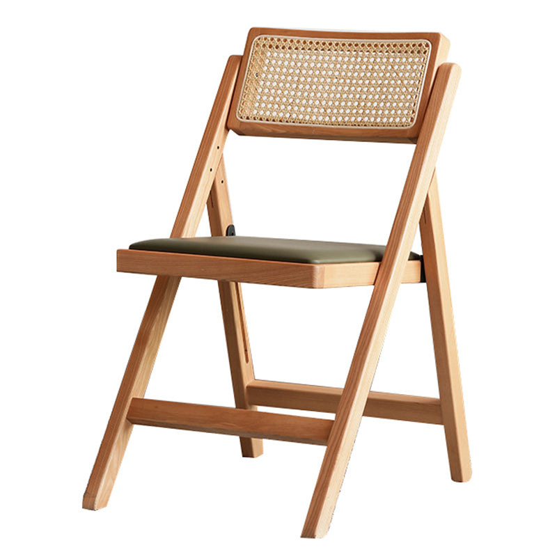 Silla de comedor casera de madera industrial, silla lateral de comedor sin brazos con respaldo abierto y respaldo de caña
