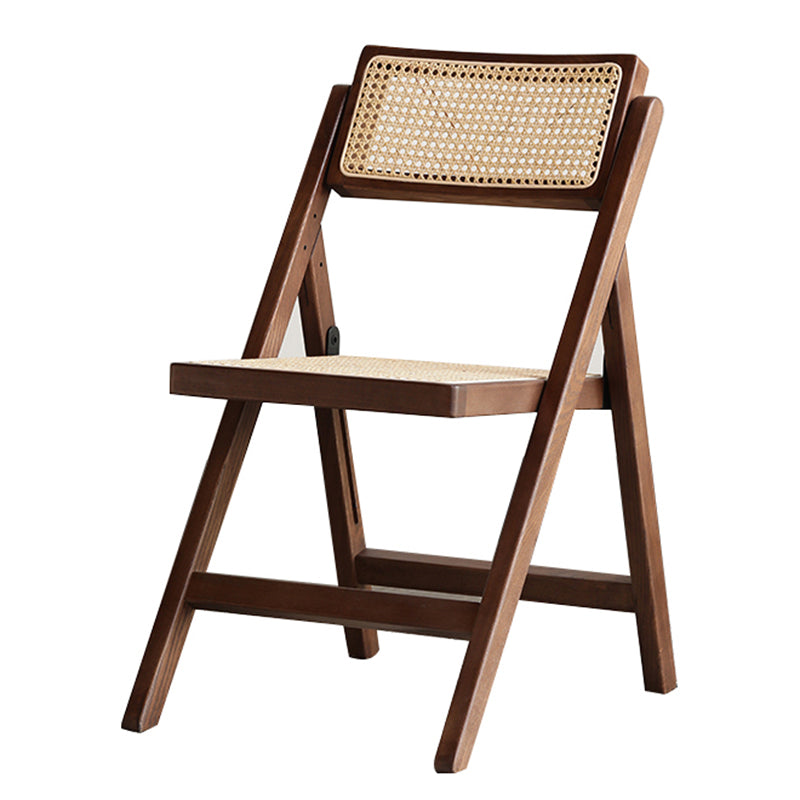 Silla de comedor casera de madera industrial, silla lateral de comedor sin brazos con respaldo abierto y respaldo de caña