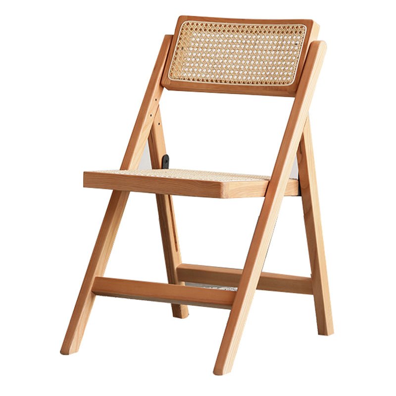 Silla de comedor casera de madera industrial, silla lateral de comedor sin brazos con respaldo abierto y respaldo de caña