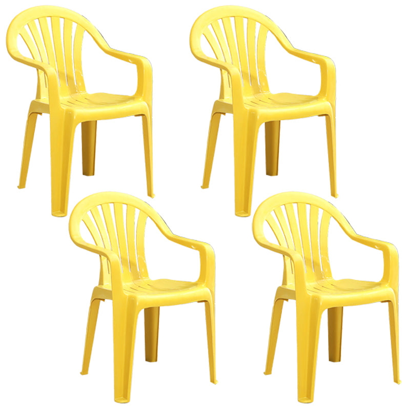 Modern Plastic Dining Arm Chairs Home Stackable Windsor Dining Armchair