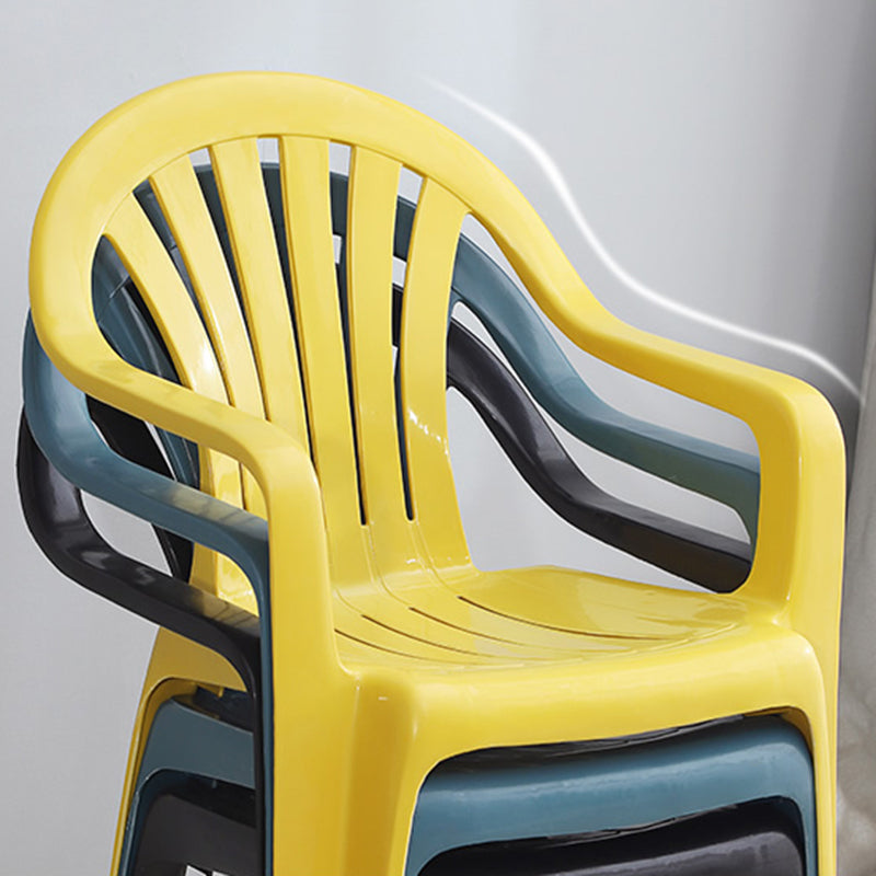 Modern Plastic Dining Arm Chairs Home Stackable Windsor Dining Armchair