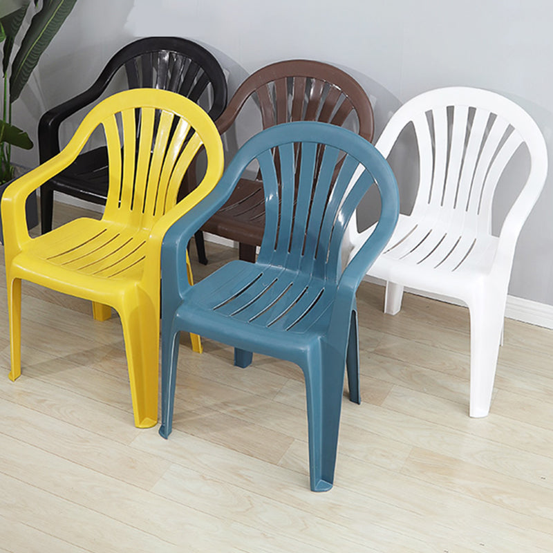 Modern Plastic Dining Arm Chairs Home Stackable Windsor Dining Armchair