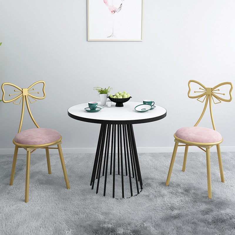 Silla lateral de comedor con respaldo abierto de estilo escandinavo, sillas de comedor tapizadas sin brazos