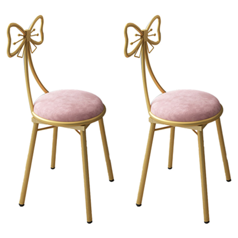 Silla lateral de comedor con respaldo abierto de estilo escandinavo, sillas de comedor tapizadas sin brazos