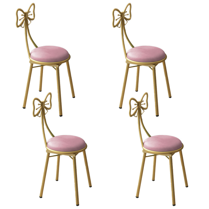 Silla lateral de comedor con respaldo abierto de estilo escandinavo, sillas de comedor tapizadas sin brazos