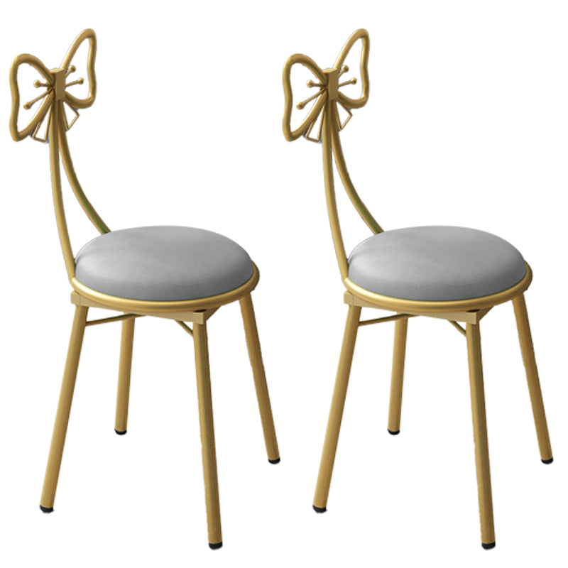 Silla lateral de comedor con respaldo abierto de estilo escandinavo, sillas de comedor tapizadas sin brazos