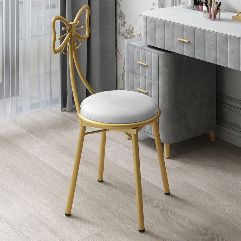 Silla lateral de comedor con respaldo abierto de estilo escandinavo, sillas de comedor tapizadas sin brazos