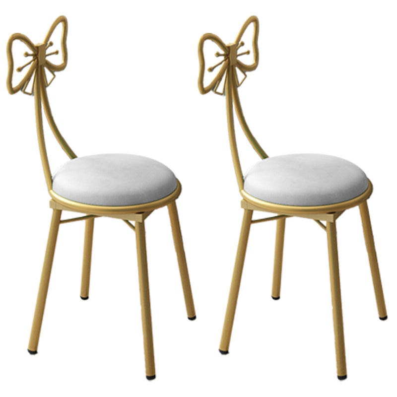Silla lateral de comedor con respaldo abierto de estilo escandinavo, sillas de comedor tapizadas sin brazos
