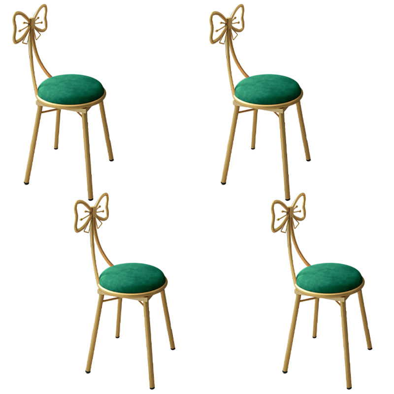 Silla lateral de comedor con respaldo abierto de estilo escandinavo, sillas de comedor tapizadas sin brazos