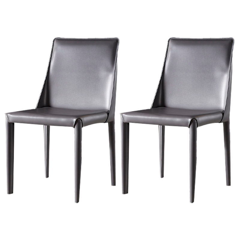 Chaises de salle à manger de style contemporain Chaises d'appoint sans accoudoirs avec pieds en métal pour cuisine (Ensemble de 2)
