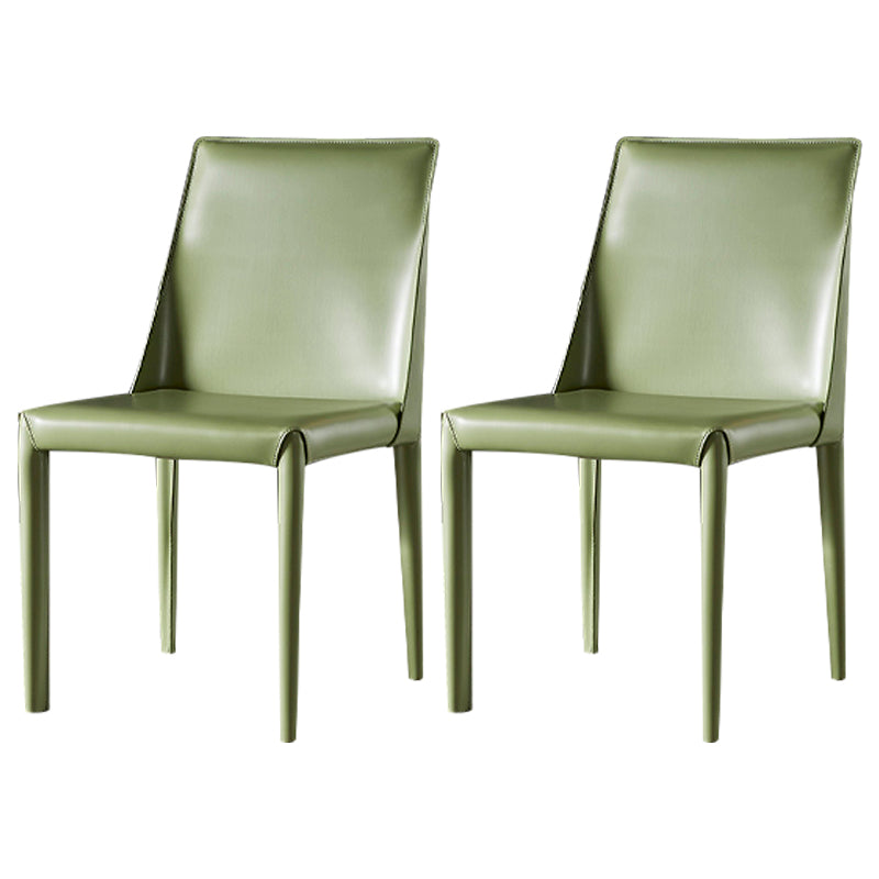 Chaises de salle à manger de style contemporain Chaises d'appoint sans accoudoirs avec pieds en métal pour cuisine (Ensemble de 2)