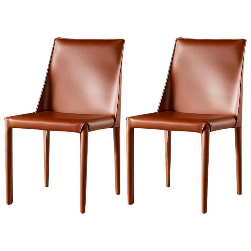 Chaises de salle à manger de style contemporain Chaises d'appoint sans accoudoirs avec pieds en métal pour cuisine (Ensemble de 2)