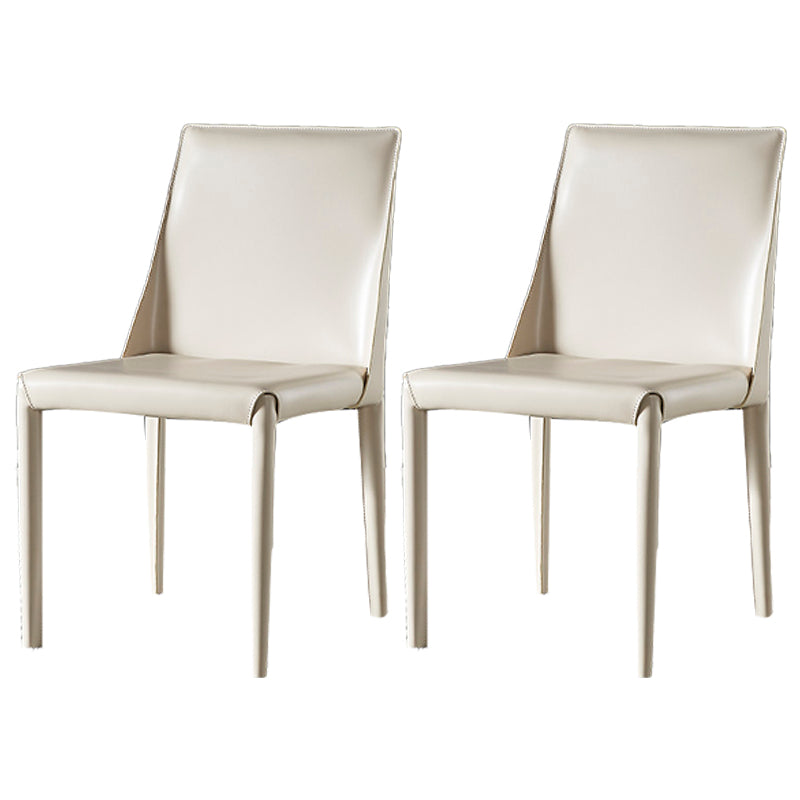 Chaises de salle à manger de style contemporain Chaises d'appoint sans accoudoirs avec pieds en métal pour cuisine (Ensemble de 2)