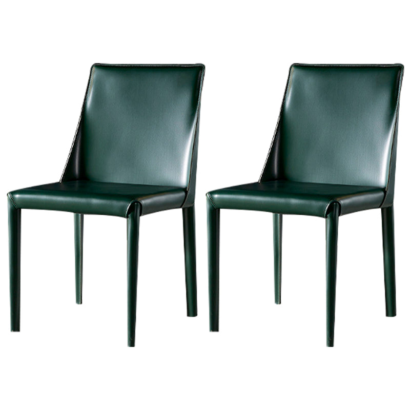 Chaises de salle à manger de style contemporain Chaises d'appoint sans accoudoirs avec pieds en métal pour cuisine (Ensemble de 2)