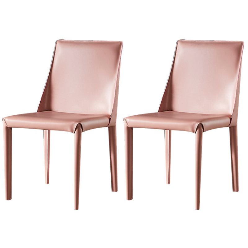 Chaises de salle à manger de style contemporain Chaises d'appoint sans accoudoirs avec pieds en métal pour cuisine (Ensemble de 2)