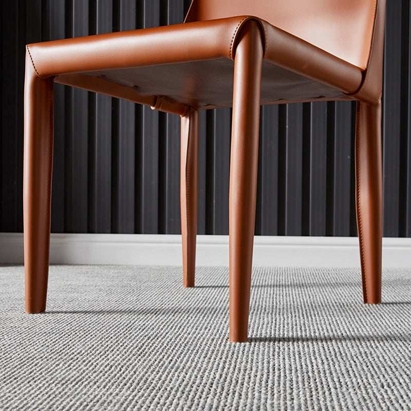 Chaises de salle à manger de style contemporain Chaises d'appoint sans accoudoirs avec pieds en métal pour cuisine (Ensemble de 2)