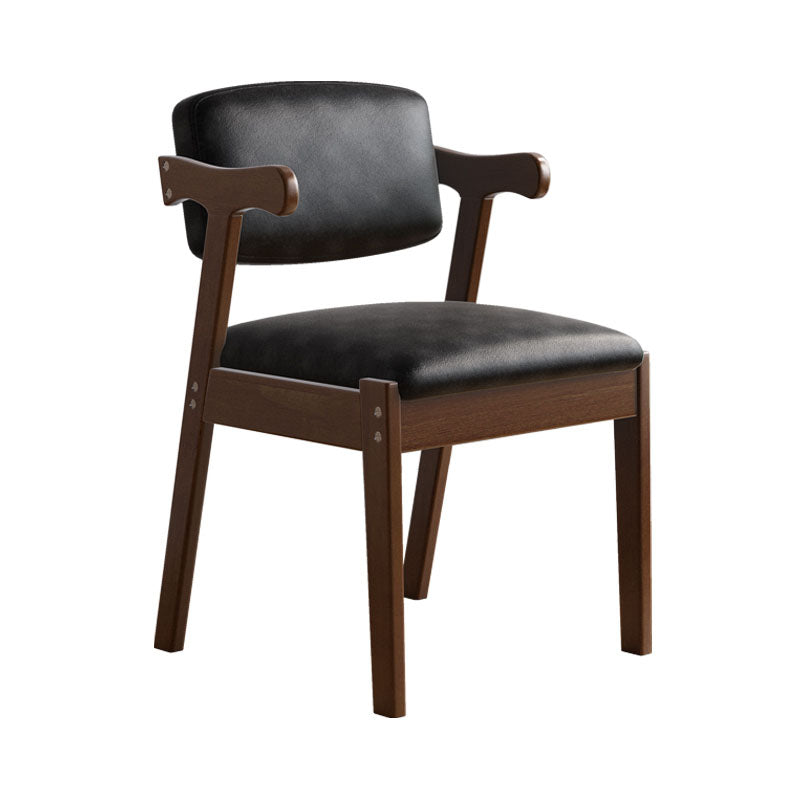 Silla de comedor de madera contemporánea, silla lateral de comedor con respaldo abierto